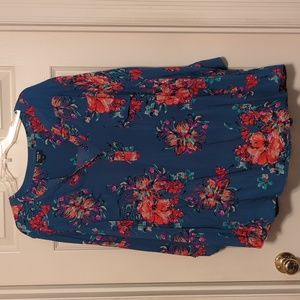 Torrid Harper blouse blue floral 5x